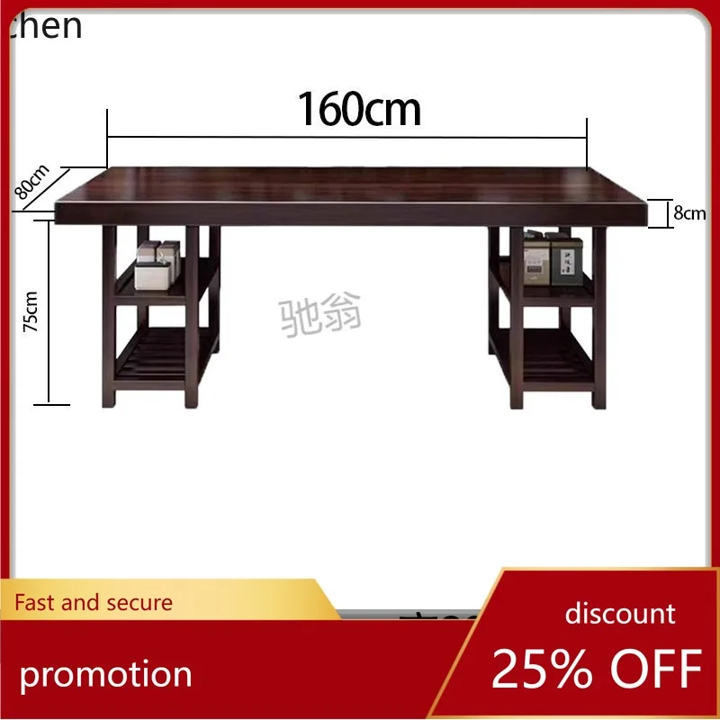 

ZML Solid Wood Tea Table and Chair Set for Home Living Room Large Tea Table