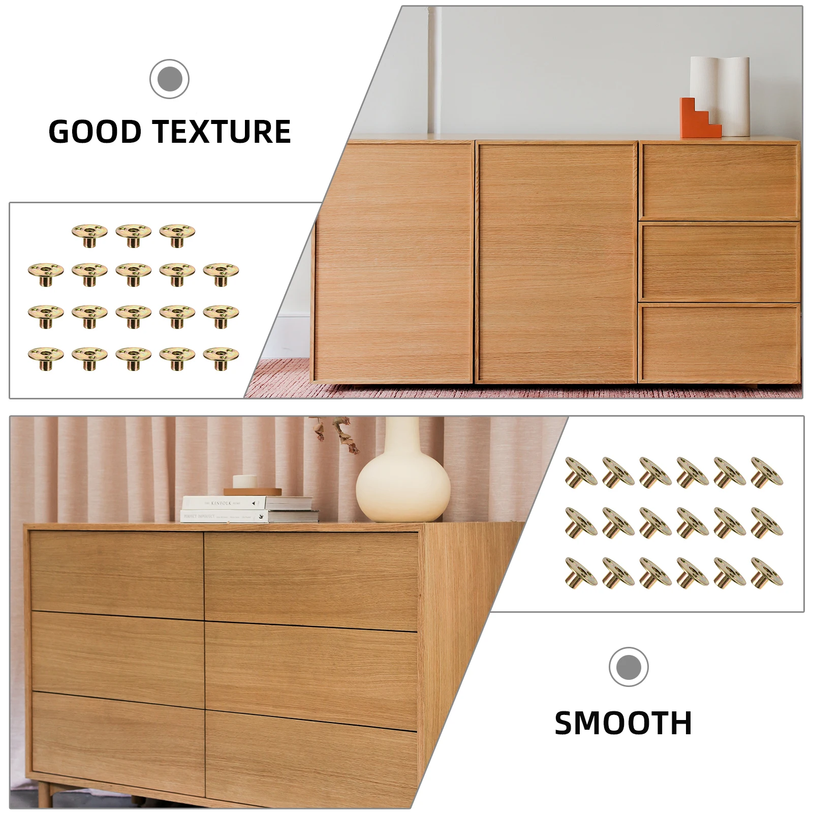 

18pcs Furniture Screw Accessories Iron Nuts Flange Plate Three Hole Base Mounting Kit Wall Ceiling Support Fastener