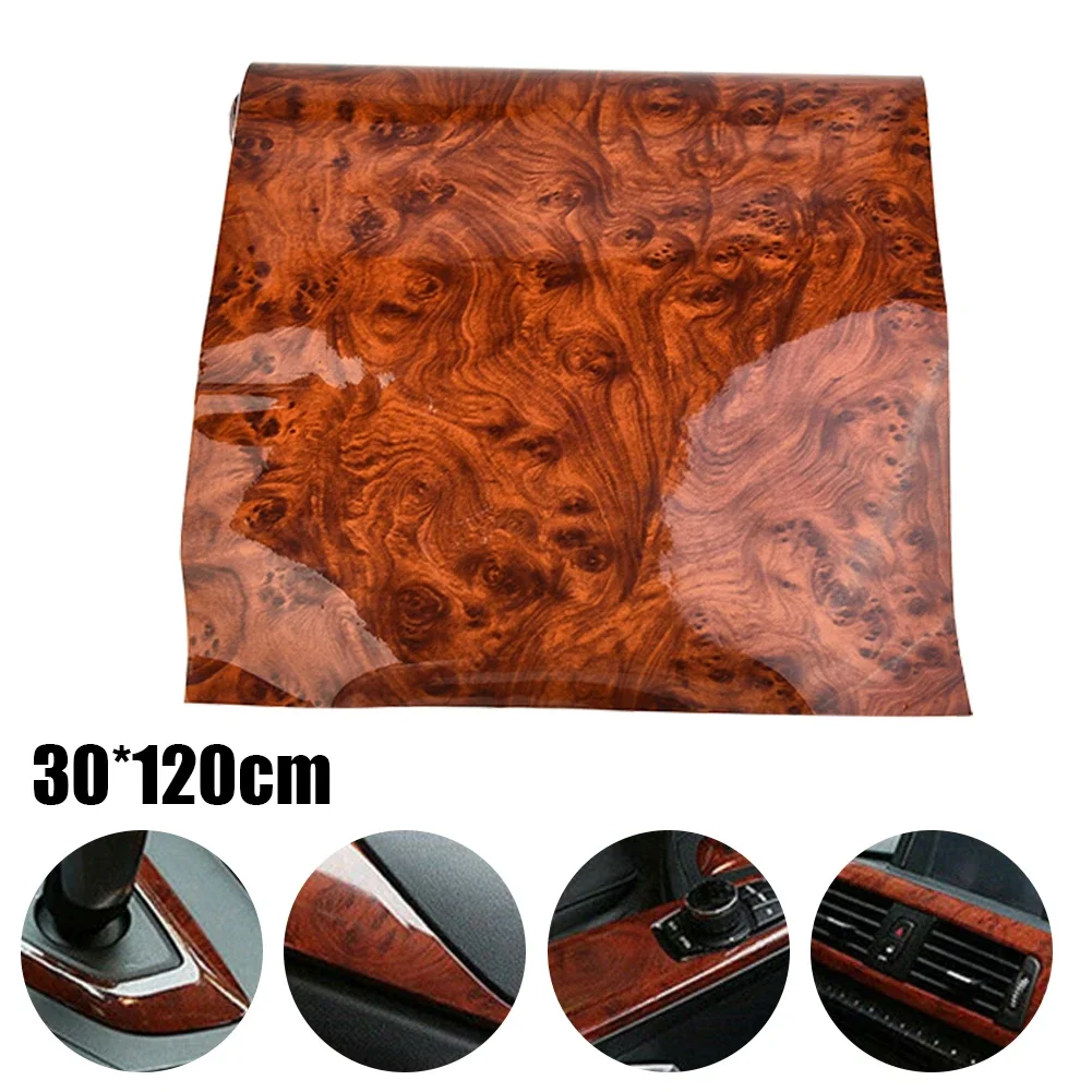 High Glossy Car Sticker Internal Adhesive DIY Film Wood Grain Vinyl Decal Water Proof UV Resistant Long Lasting