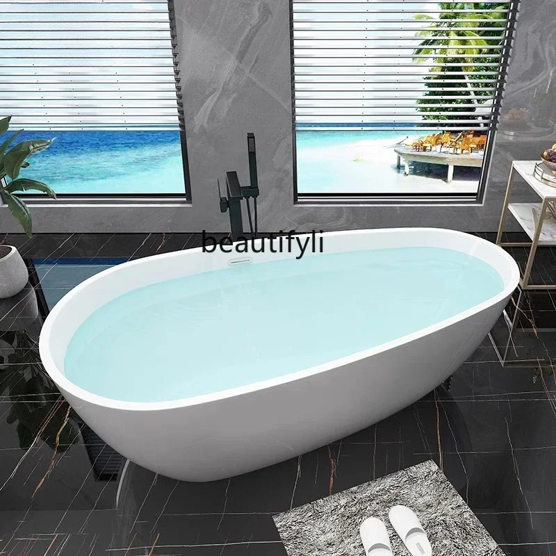 Q178 CC  Small apartment independent bathtub household European thin-edged acrylic drop-shaped bath
