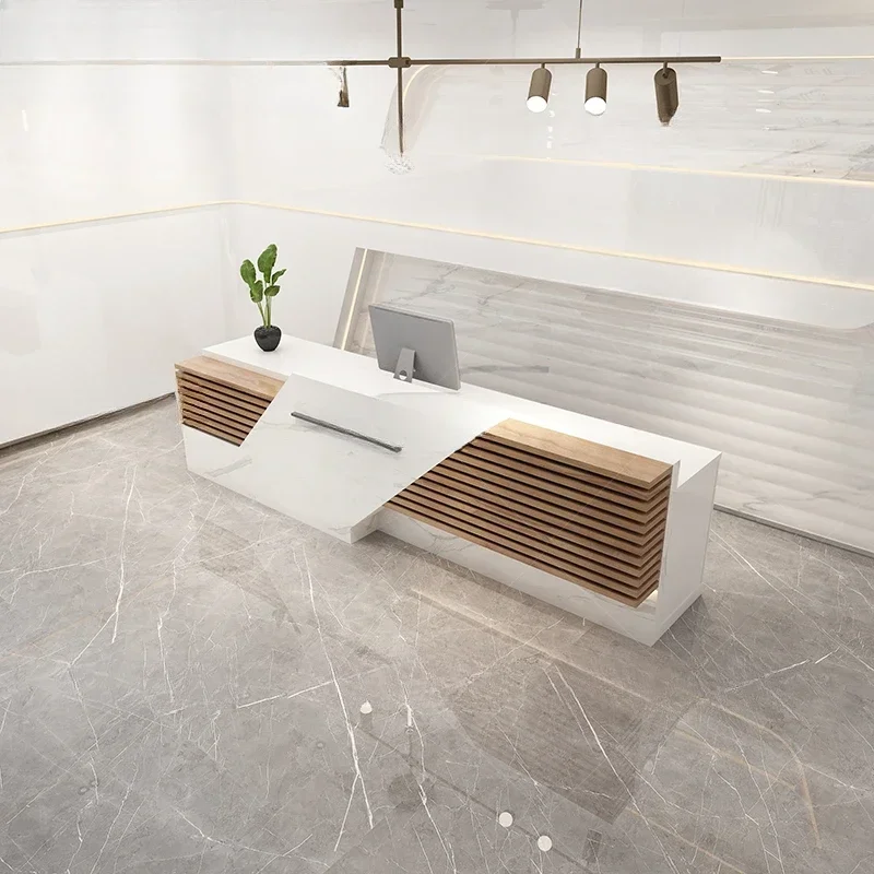 Modern Spa Counter Reception Desk Cashier Coffee Vanity Display Reception Desk Retail Escritorios De Ordenador Furniture WJ15XP