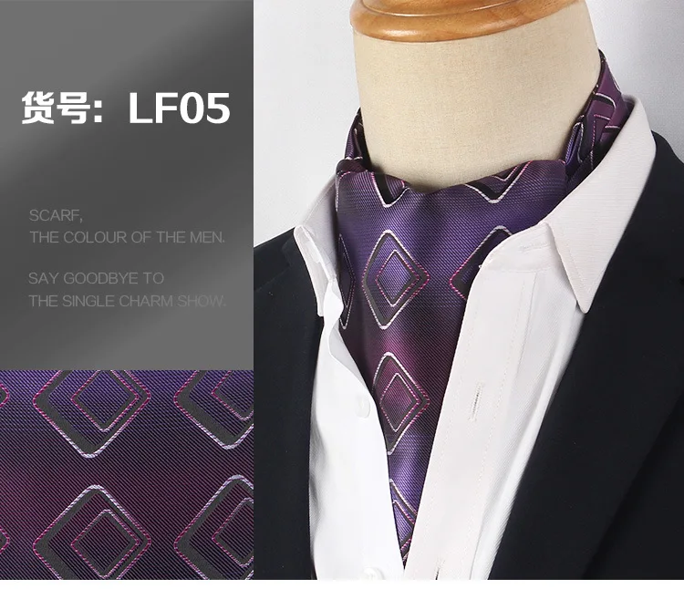 Jacquard Blumen Paisley Cashew Krawatte Hochzeit formale Krawatte Ascot Scrunch selbst britischen Gentleman Polyester Krawatte für Männer Luxus – Detail 6