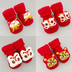 Baby Red Socks Autumn Winter New Year Newborn Baby Socks