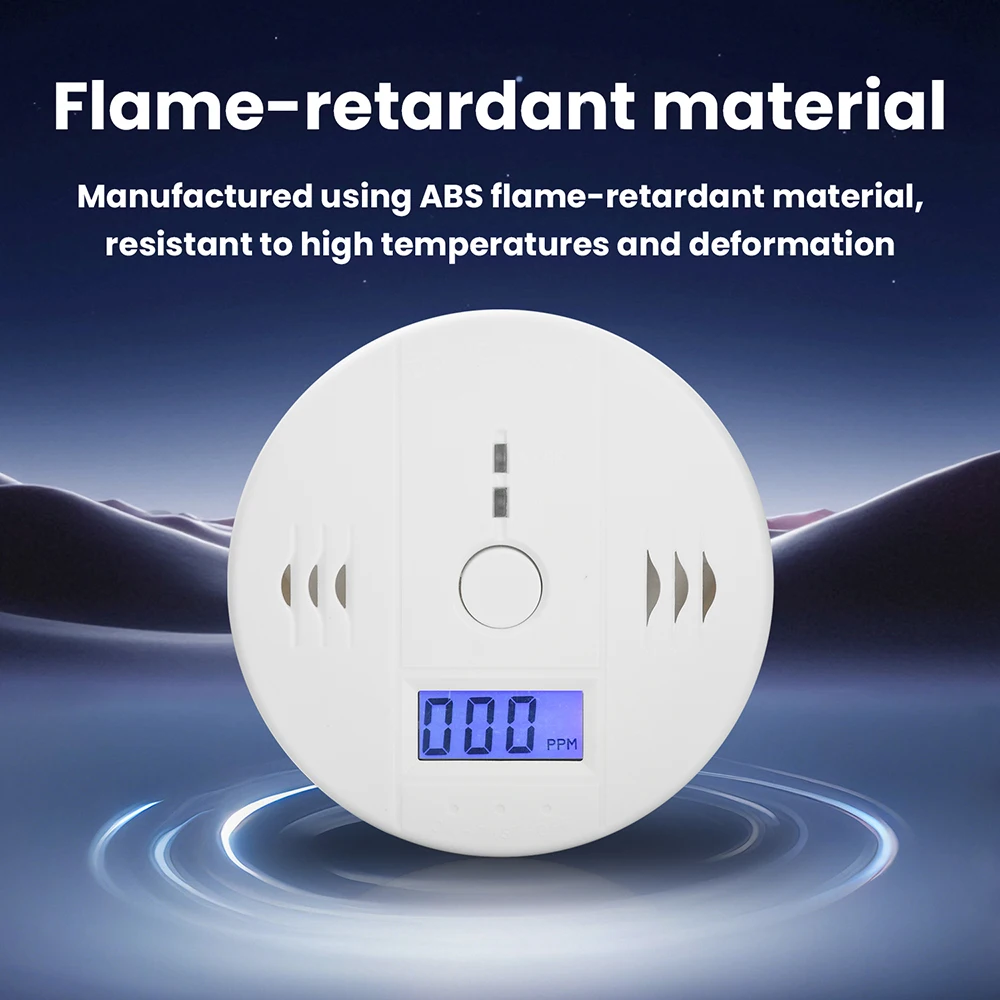 

LCD CO Sensor Alarm Carbon Monoxide Poisoning Smoke Detector Built In 85dB Siren Independent Co Poisoning Warning Detector