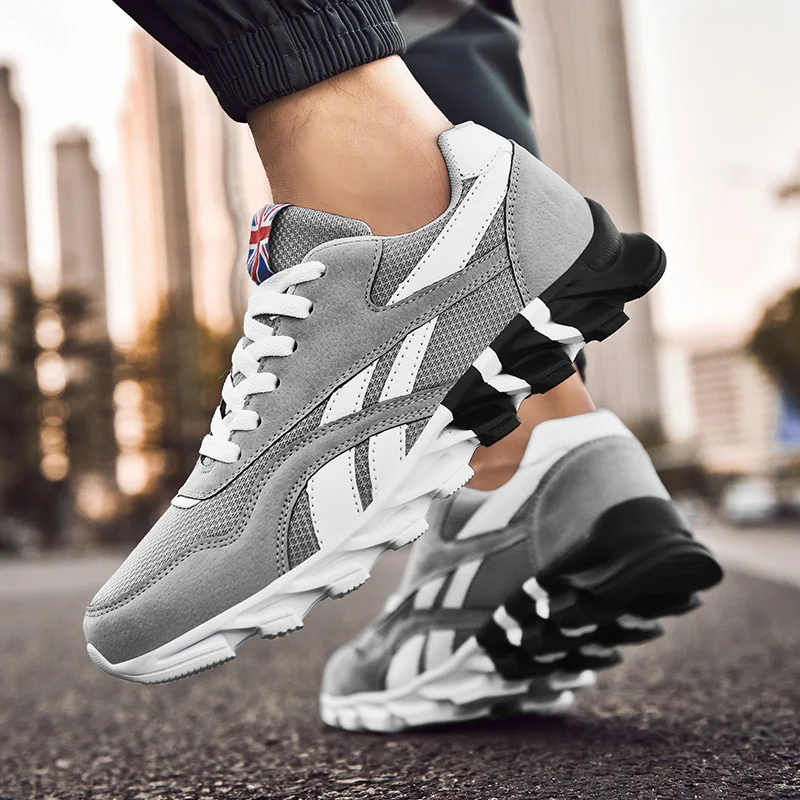 

Men Sports Running Shoes Marathon Cushion Breathable Lightweight Mens Outdoor Hiking Athletic Nonskid Blade Sneakers Jogging