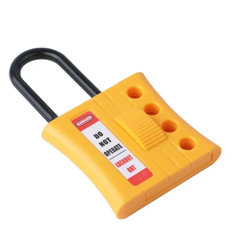 Lockout Hasp 4 Hole Insulated Safety Lock Hasp Non Conductive Multi Lock Buckle For Industrial Electrical Equipment Maintenance
