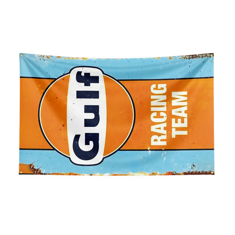 3X5Ft Gulfs Racing Oil Flag For Decor