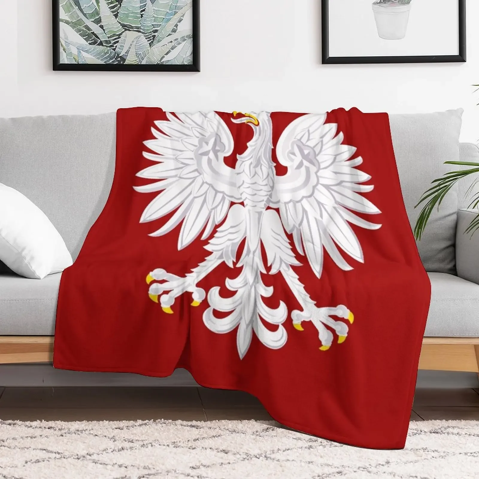 Polish Eagle Throw Blanket Plush Fuzzy Cozy Blanket for Couch Sofa