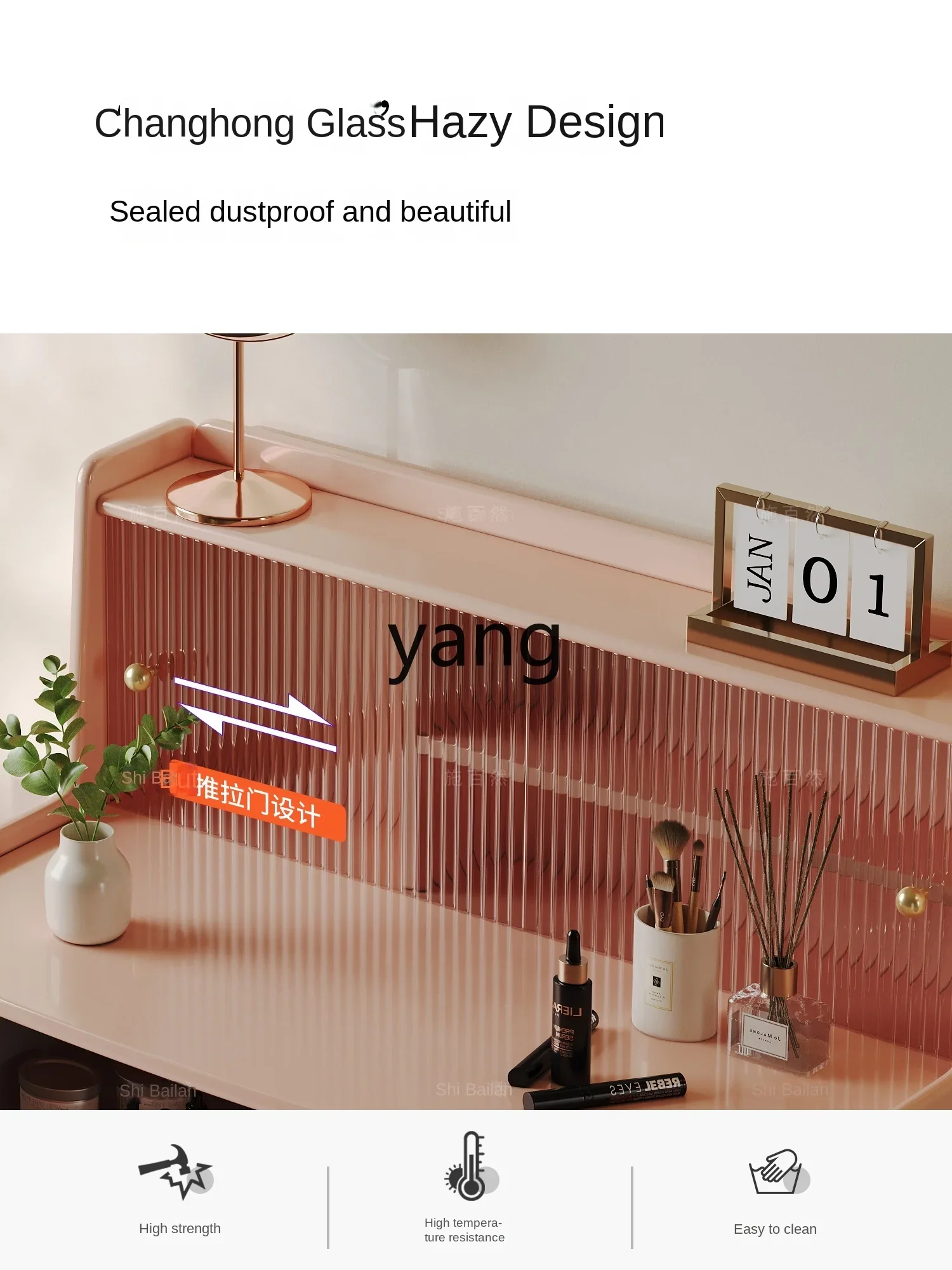 خزانة تخزين لغرفة النوم الرئيسية LH، نموذج تلسكوبي صغير مصمم على الطراز الكريمي #4