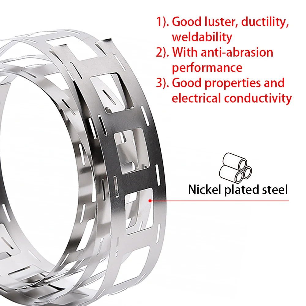 1 Roll1M Nickel Strip 2P Nickel Plated Steel Strip For 18650/21700 Lithium Battery Pack Welding Tape Nickel Belt