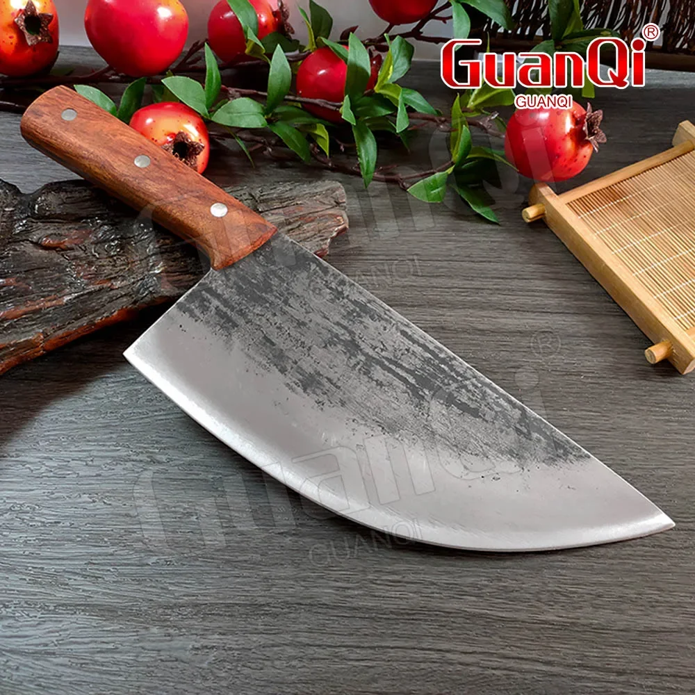 Stainless Steel 8'' INCH Chopping Butcher Cleaver Knife Handmade Forged Knife Wood Handle Meat Fish Vegetable Cooking Accessory