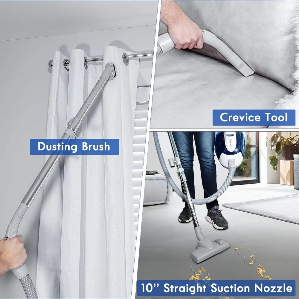 Канистра без мешка, портативный циклонный проводной пылесос, пылесборник емкостью 2,5 л в комплекте для плитки, твердого пола и шерсти домашних животных