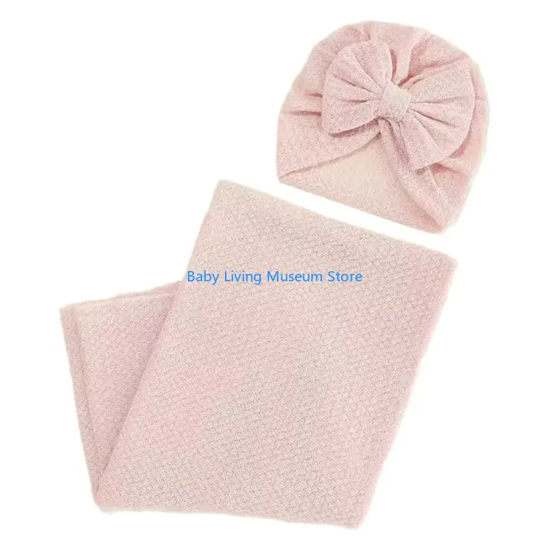 

P31C Soft and Breathable Blanket Set with Turban Hat Perfect Shower Gift for Parent