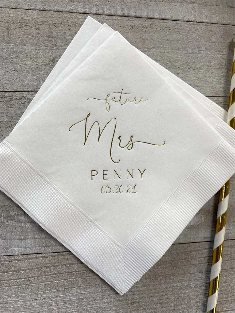 

50 Personalized Napkins Bridal Shower Custom Printed Monogram Napkins The Future Mrs