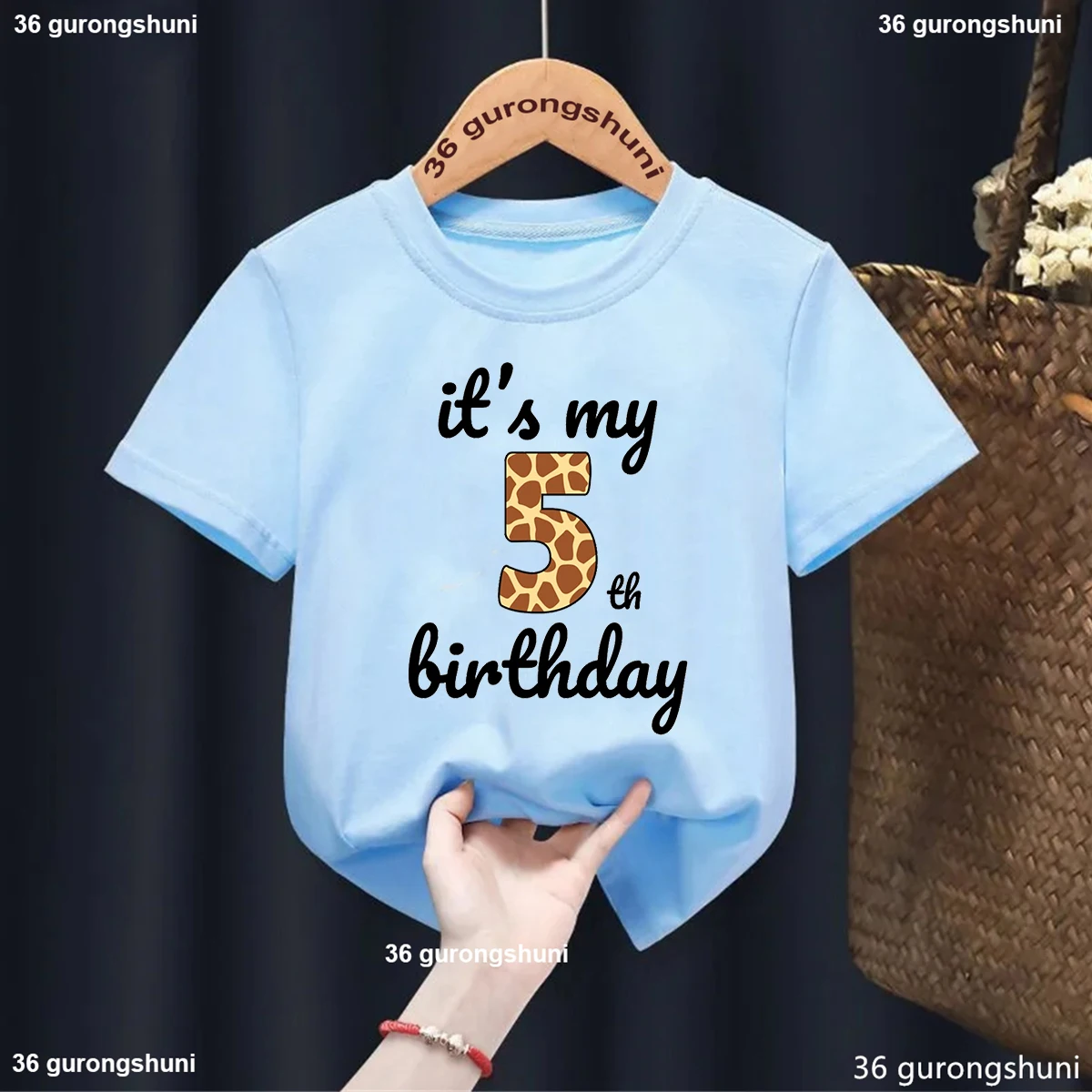 

It'S My Birthday, 1-10 Years Old Wild Animal Graphic Print Kids T-shirt Cute Boys Girls Birthday Tshirt Give Kids Birthday Gifts