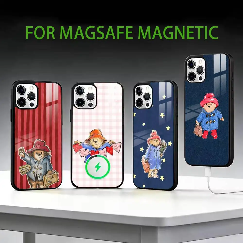 

P-Paddington Bear Cut Phone Case For iPhone17,16,15,14,13,12,11 Plus,Pro Max Magnetic For Magsafe Wireless Charging