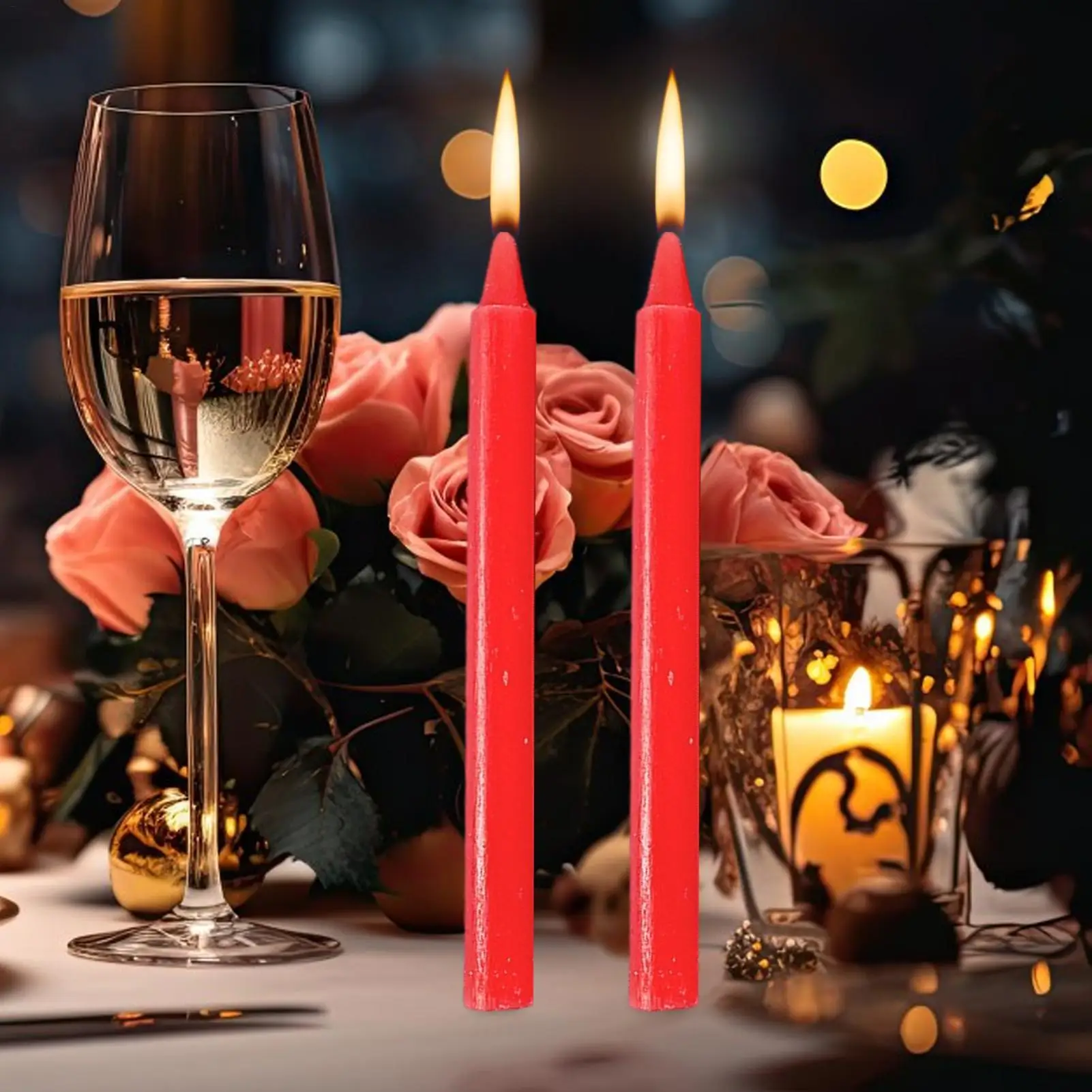 10X Wax Candles Candles for Power Outages Long Burning Survival Supplies Short Taper Candles Household for Wedding Blessing