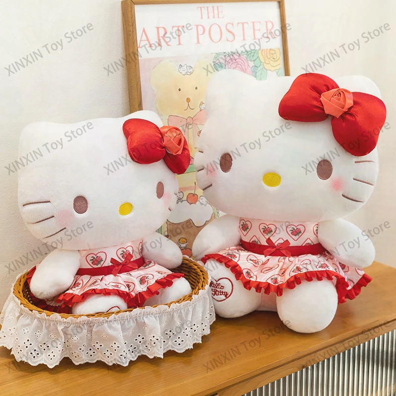 

60cm Kawaii New Stuffed Doll Hello Kitty Rose Plush Toy Cute Sanrio Stuffed Animal for Adults Kids Birthday Gift Anime Lover