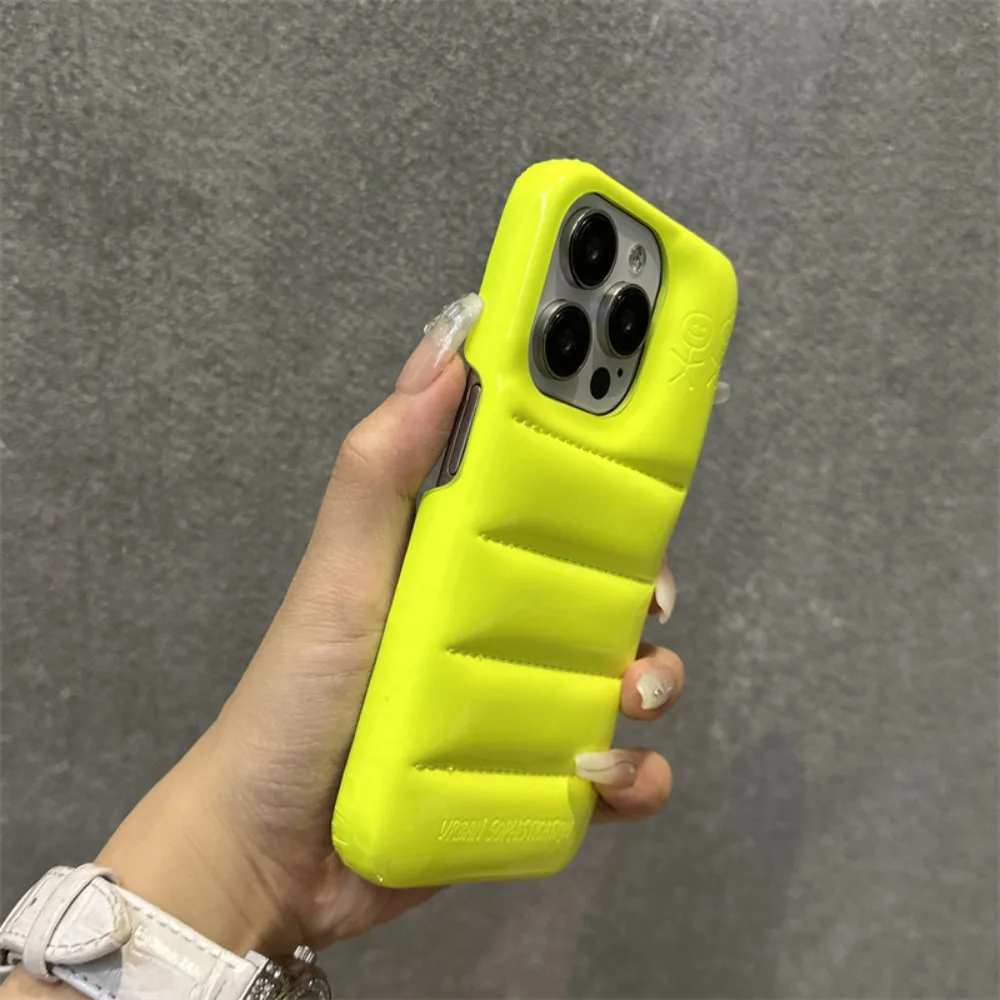 Para iPhone 17 Pro Max funda Neon Puffer acolchada gruesa cubierta recortada grande Compatible con iPhone 16 15 14 13 12 11