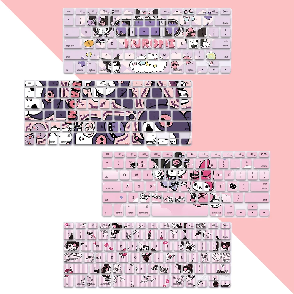 Niedliche anime kuromi us layout weiche silikon tastatur abdeckung für macbook pro a1278 a1286 retina a1425 a1502 a1398 air a1369 a1466