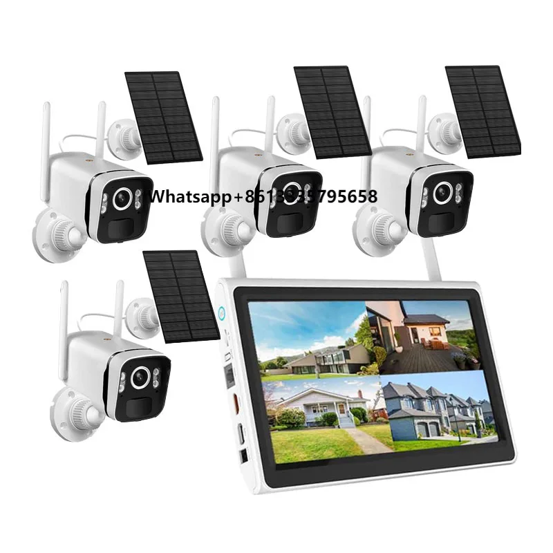 

Outdoor 4MP 4CH Solar Power Surveillance System Wifi NVR Kit Cctv System Wireless Outdoor