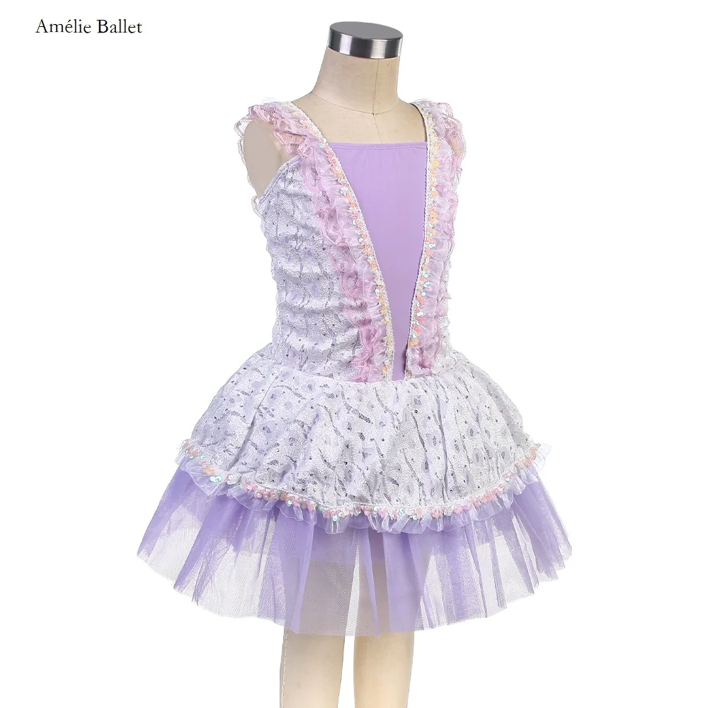 15303 ليلك اللون صد الباليه توتو تصميم جميل الفتيات زي الباليه توتو راقصة الباليه توتو