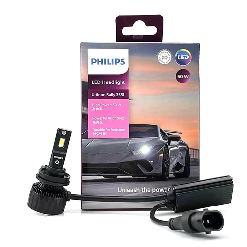 Philips Ultinon Rally 3551 H11 faro LED para coche 100W 9000LM alta potencia superbrillante 6500K lámparas de reequipamiento blancas LUM11362U3551X2