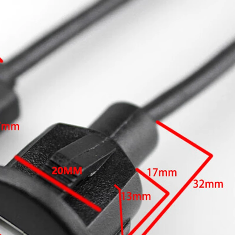 

1PCS Car Dashboard Flush Mount Line USB 2.0 Port Panel Extension Cable Male to Female Socket Excellent Plastic Adapter