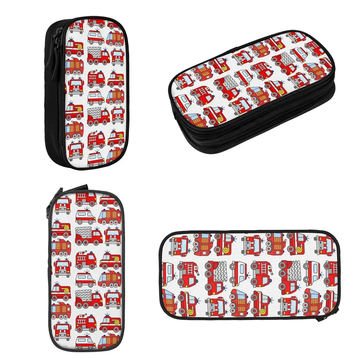 Firetruck Firefighter Vehicle Ambulance Pencil Cases Large Storage Pen Bags Pen Box Pencil Pouch For Boys Girls Stationery