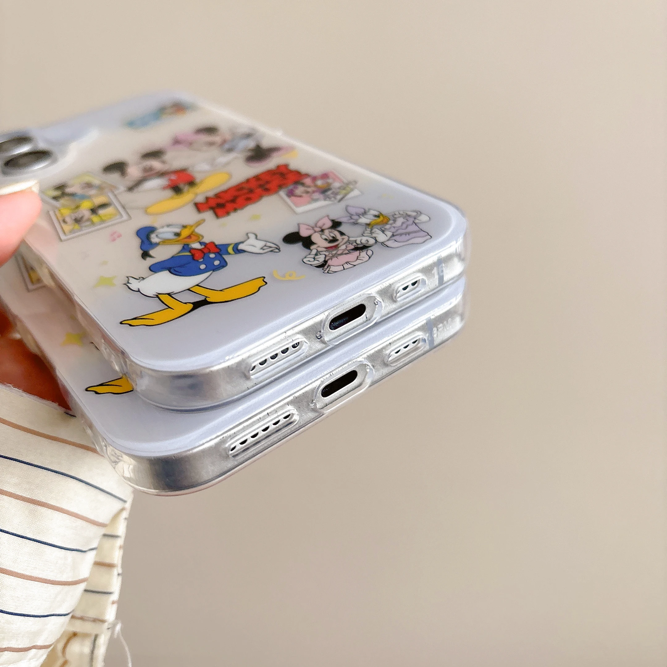 Disney Cute cartoon animal Mickey Minnie Case for iPhone 16 15 Phone Cover 15 14 13 Pro MAX Hard Anti-fall Shockproof Back Funda image 5
