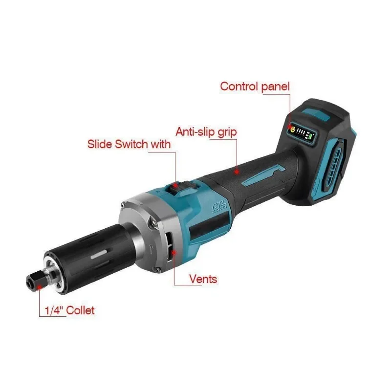 18V Cordless Die Grinder Brushless 6mm Electric Engraving Tool Variable Speed fit Makita 18v Battery(No Battery)