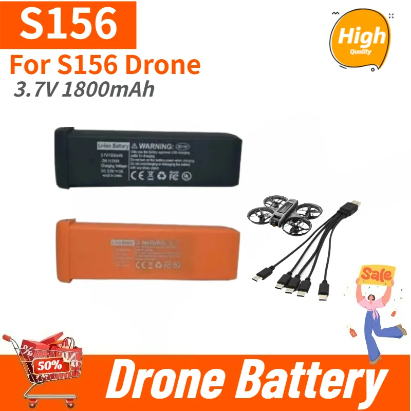 

High Quality S156 3.7V 1800mAh Large Capacity Batttery/Charging Cable for S156 Drone Brand New Replacement Battery