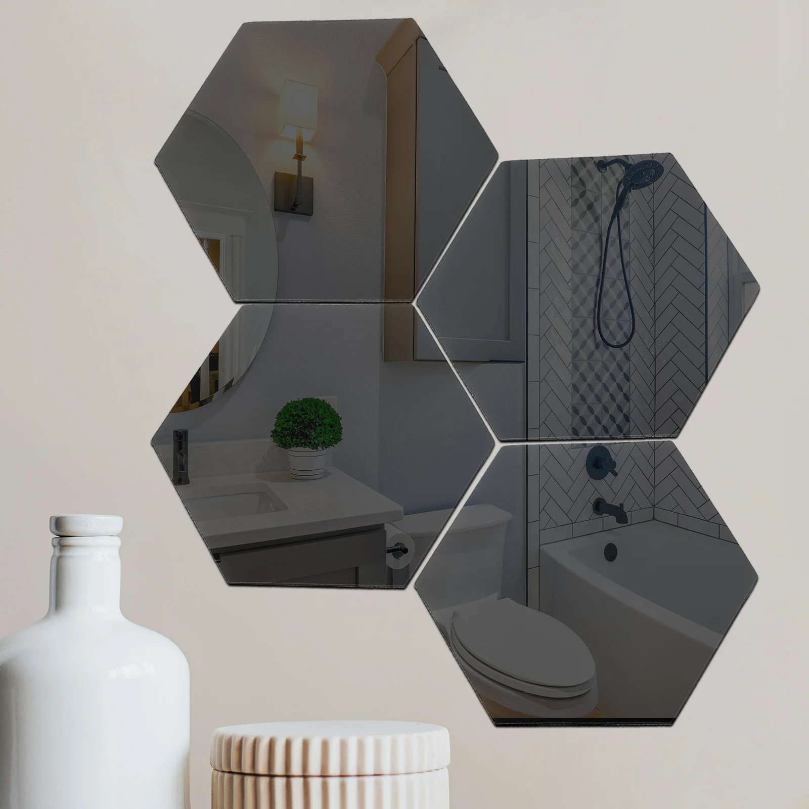 

12Pcs Self Adhesive Acrylic Mirror Wall Stickers Clear Distortion Free Decals for Home Decor Self Adhesive Wall Tiles