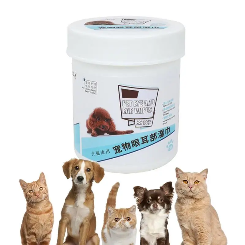 

Pet Wet Tissue 130pcs Dog Paw Cleaning Wipes Puppy Eyes Round Pad Cats Tears Remover Paper Towels Pet Grooming Wipes Supplies