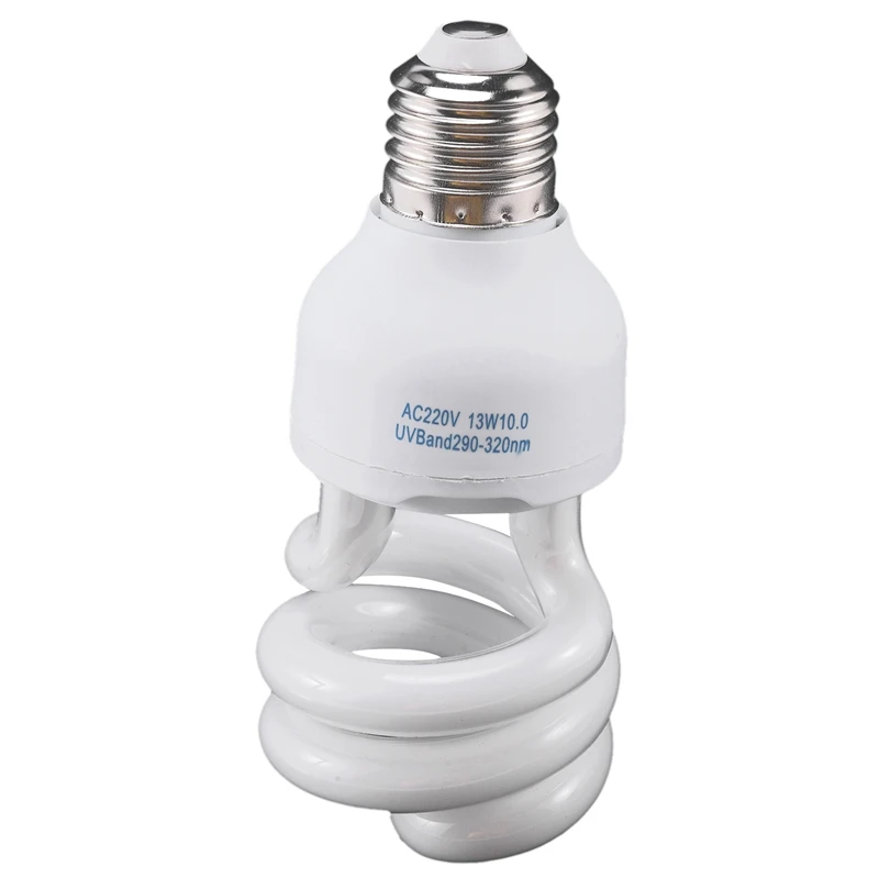●Uvb 13W Reptile Light Bulb Uv Lamp Vivarium Terrarium Tortoise Turtle Snake Pet Heating Light Bulb 220V-240V(Uvb10.0)