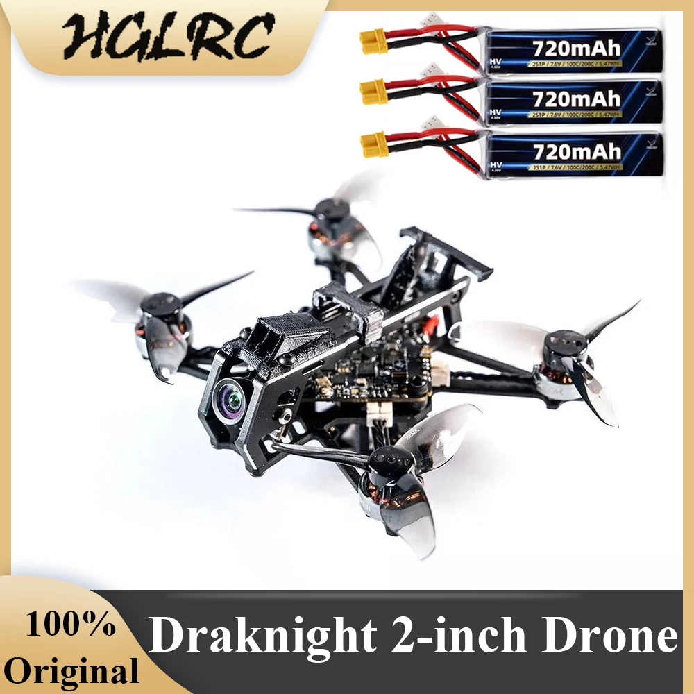 HGLRC Draknight 2-inch Toothpick V Version FPV Mini Drone ELRS 2.4G RX with Caddx Ant Camera Airplanes for Beginners Kids