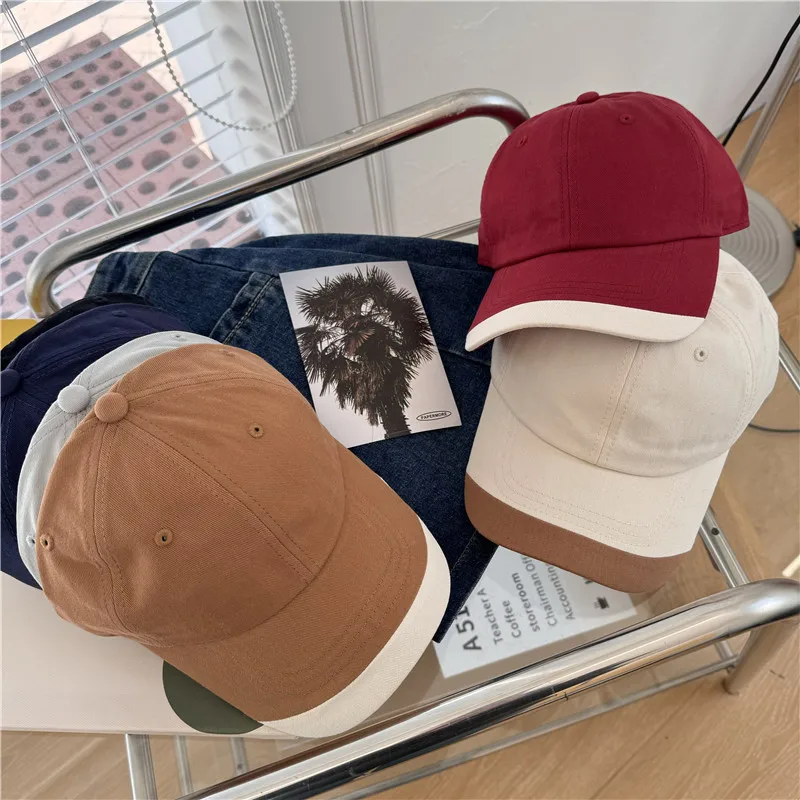 Versatile baseball cap with a large brim that makes the face look smaller, suitable for women with larger head sizes