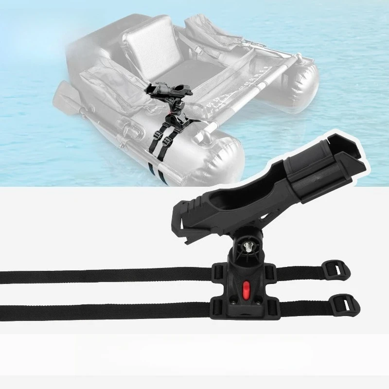 ​Universal Strap-On Rod Holder, 360° Swivel Fishing Rod Holder for Kayak Boat Dock, Heavy Duty Rod Mount