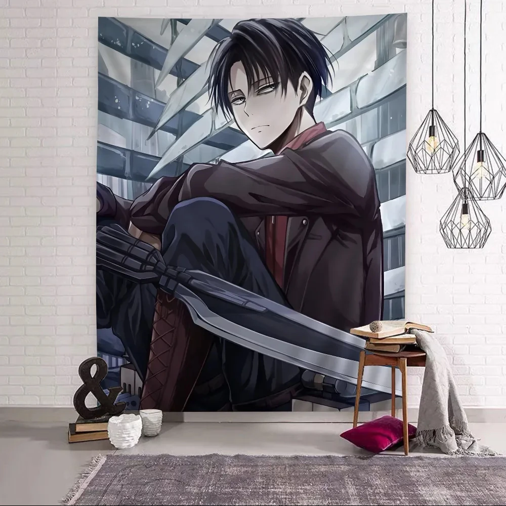 Attack on Titan Levi Ackerman Anime Printed Large Wall Tapestry Cheap Hippie Wall Hanging Bohemian Tapestries Mandala Home Decor