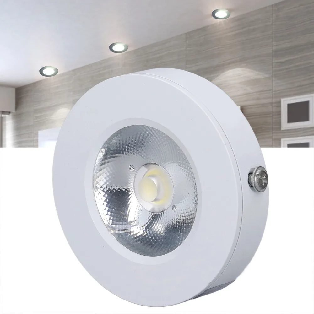 Modern 3W LED Spot Light Aluminum 110V COB LED Downlight White Light 6500K Outer Diameter 7.5cm / 3in Ceiling Lamp Balcony