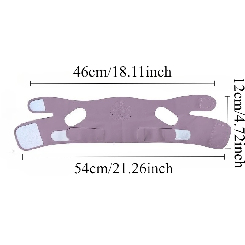 調節可能なV字型フェイスリフトマスク - 通気性があり、再利用可能な顔の輪郭形成バンド、二重あごの軽減と引き締め用フェイスマスク