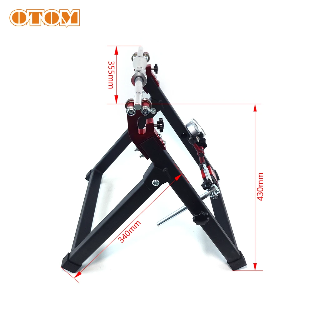 OTOM Motorcycle Universal Tool Wheel Rim Balance Adjustment Stand Foldable Wheel Balcncer With Dial Indicator