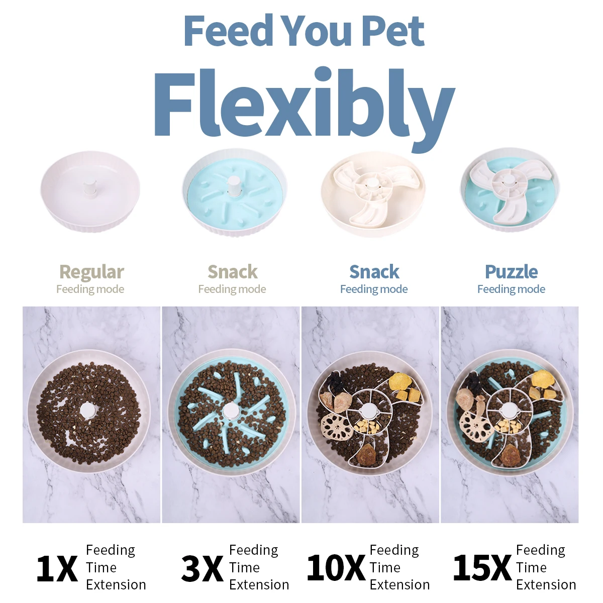 1pc Pet Turntable Slow Food Bowl with Silicone Mat, Anti Choking No Spill Dog Puzzle Food Bowl Dog Snack Basin For Multiple Uses