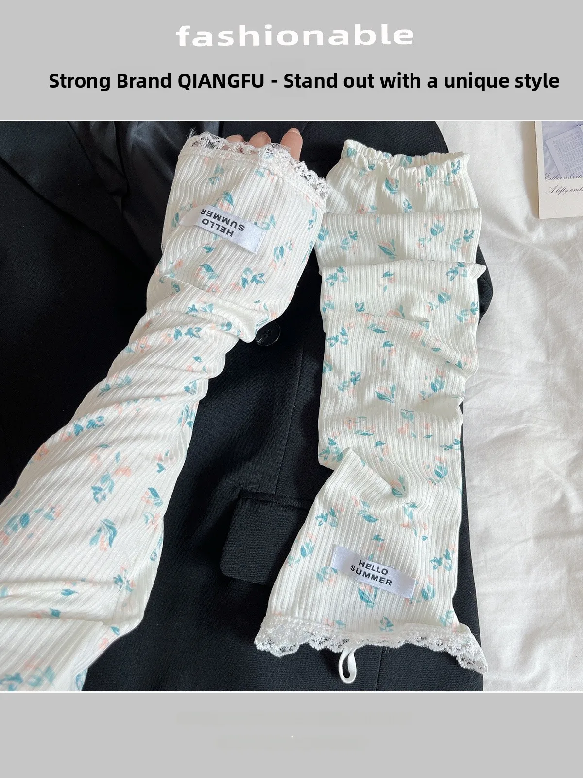 

Летние женские чехлы из ледяного прохладного кружева с цветочным принтом, защита для рук, УФ-солнце f Sve, удлиненный чехол для рук