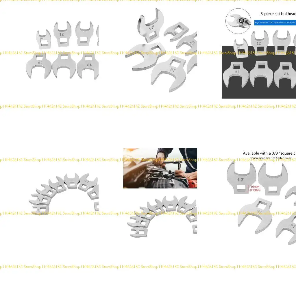 

Q2Q4 8Pcs 3/8inch Drive Crowfoot Wrench Set 10-19mm Foot Open End Spanner Torques