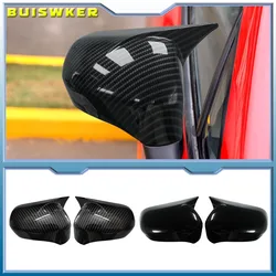 For Honda CIVIC 8th 2005-2010 Car Rearview Side Mirror Cover Wing Cap Exterior Sticker Rear View Case Trim Carbon Fiber Black