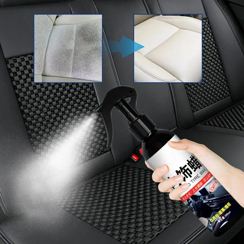 Car Plastic Refurbishment Restorer Polish Leather Cleaner Spray Black Gloss 200ml Interior Plastic Renovator Car Accessorie