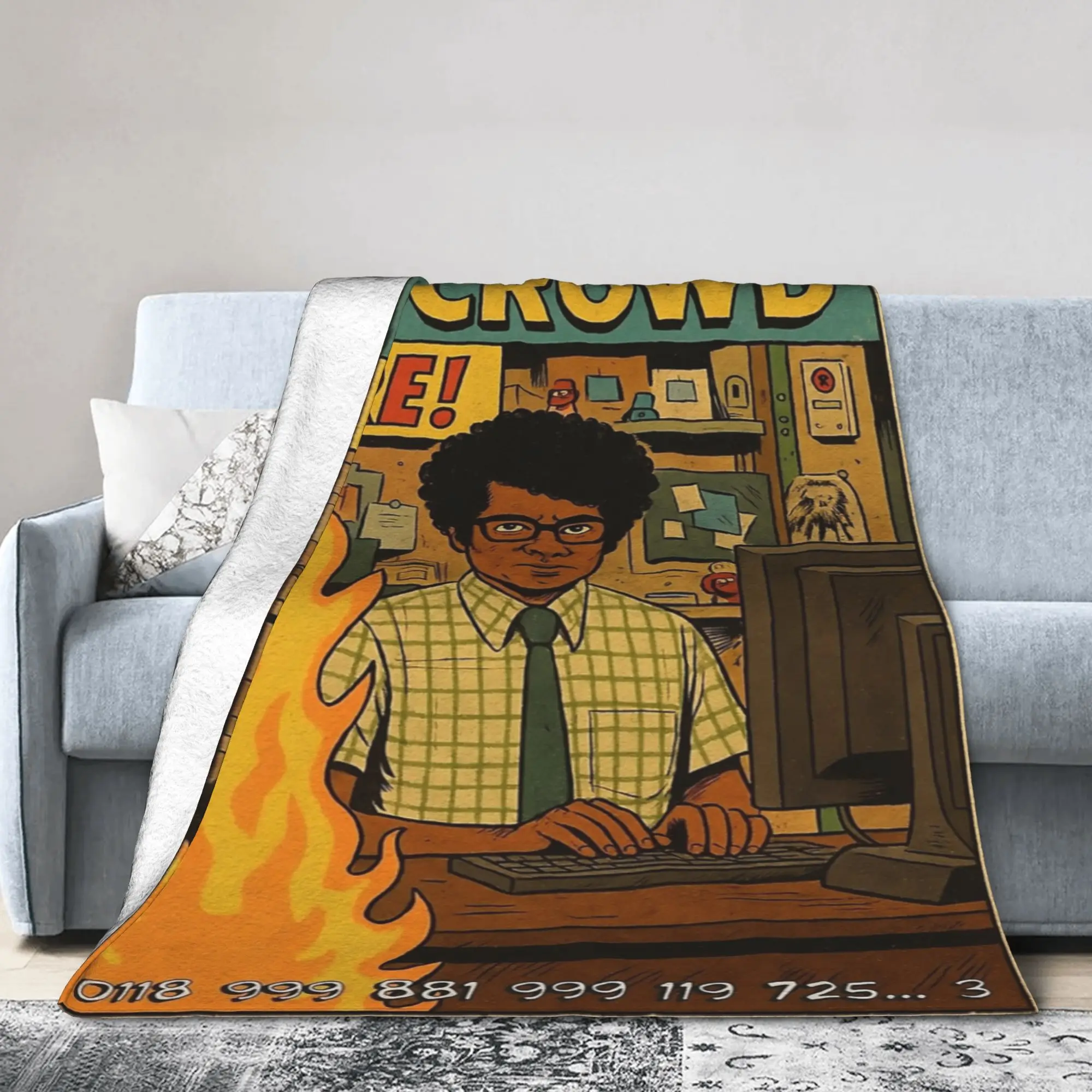 The IT Crowd Fire! Blanket Flannel All Season  Multi-function Warm Throw Blankets for Bedding Car Rug Piece