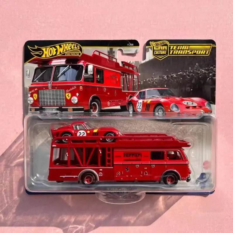 새로운 정품 핫휠 카컬쳐 트랜스포트 플릿 시리즈 자동차 모델 1/64 Flf56 페라리 250 토요타 Ae86 합금 모델 선물 서프라이즈