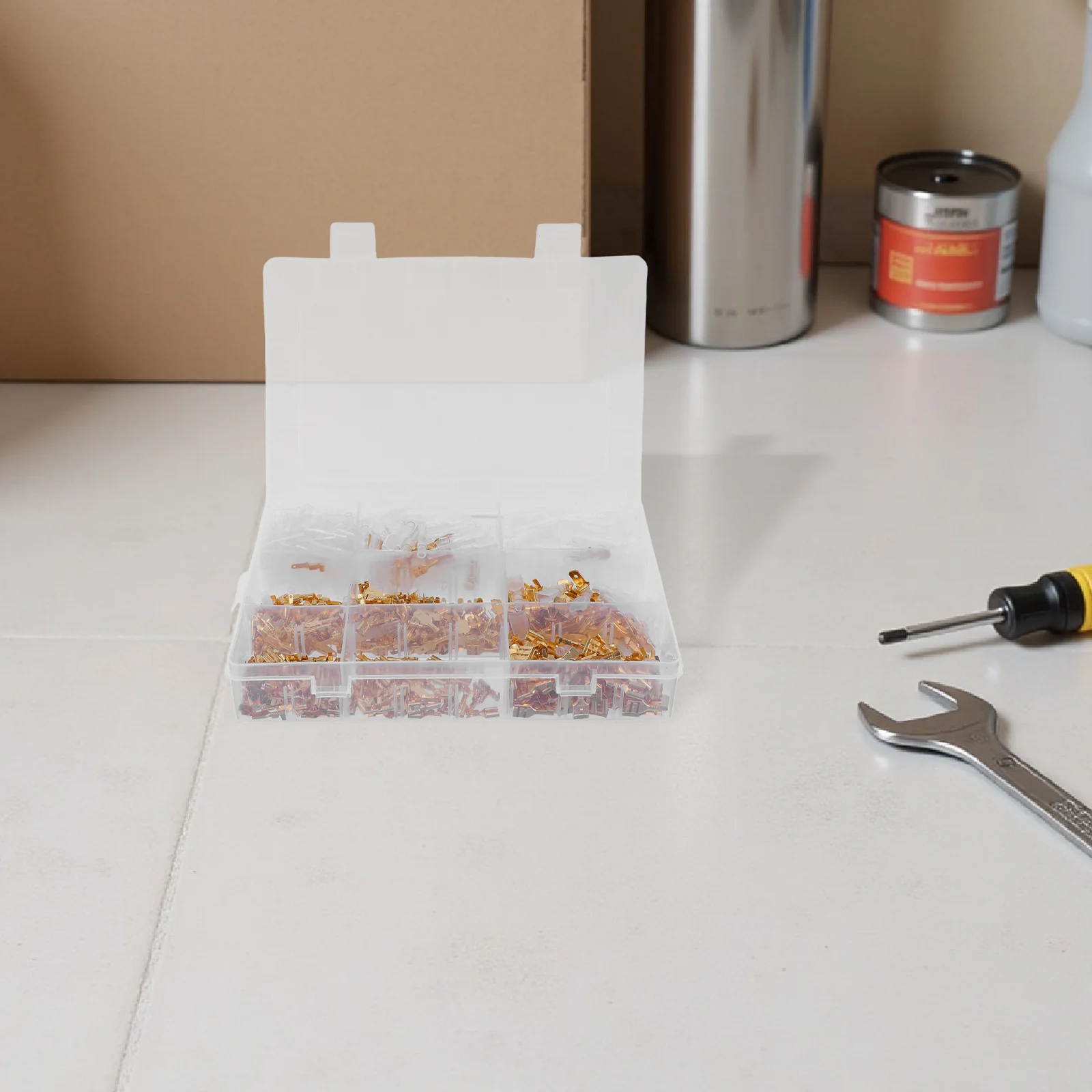 

900pcs Plug-In Terminals Quick Splice Connector Kit Insulating Sleeve Crimp Terminal Block Connectors Gold Wire Terminal Spade